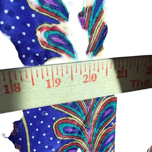 Pykettes Polka Dot Floral Print Button Front Shirt Top Womens 21 Blue Colorful - Picture 4 of 6